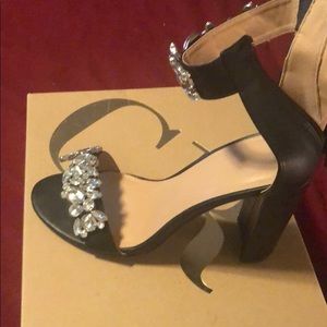 Rhinestone chunky heels